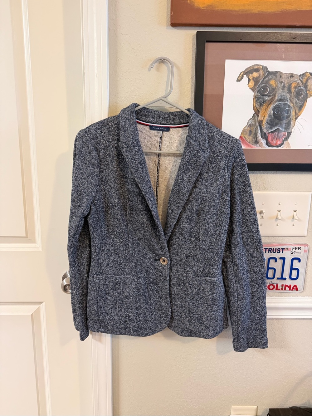 Tommy Hilfiger Heather Gray Knit Blazer Jacket